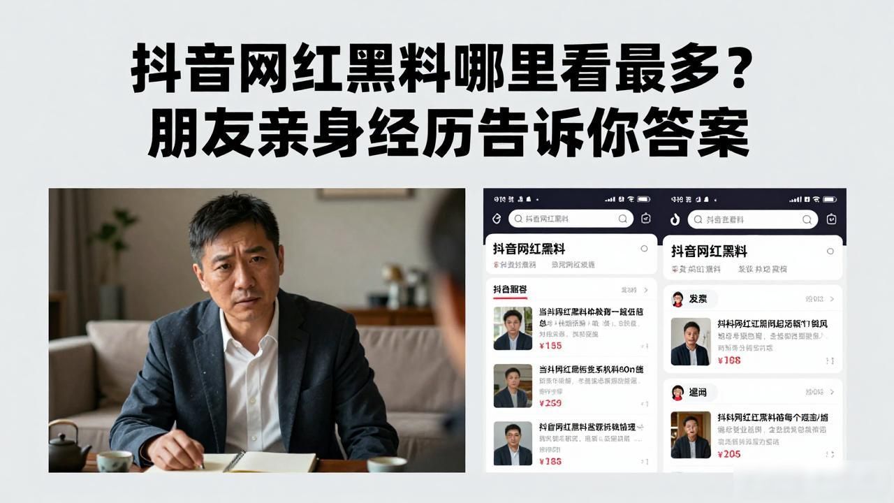 抖音网红黑料哪里看最多？朋友亲身经历告诉你答案