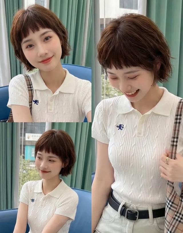 细软塌发质蓬松三厘米_2026赫本风狗啃刘海短发_女明星短发造型